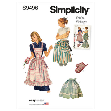 Simplicity Sewing Pattern 9496 Misses Vintage Apron from Jaycotts Sewing Supplies