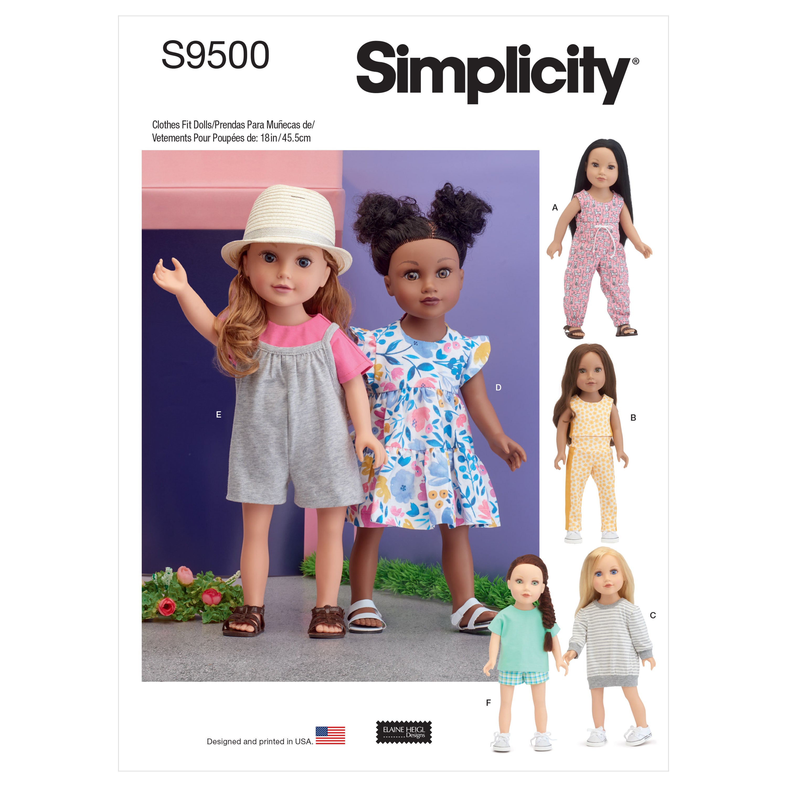 Simplicity Sewing Pattern 9500 18 inch Doll Clothes from Jaycotts Sewing Supplies