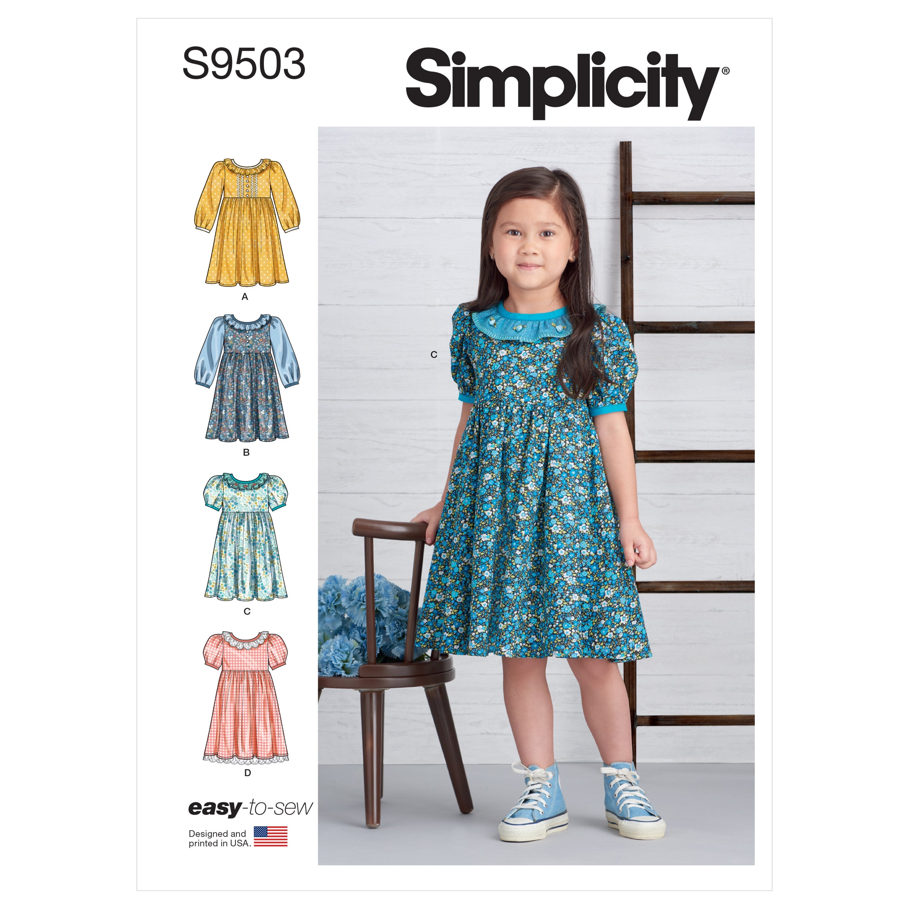 Simplicity Sewing Pattern 9503 Childrens Dresses from Jaycotts Sewing Supplies