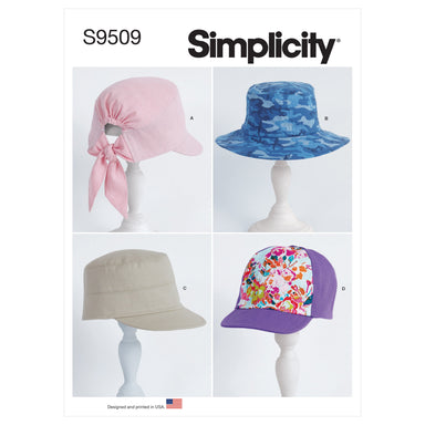 Simplicity 9509 Adult and Children Hats pattern from Jaycotts Sewing Supplies