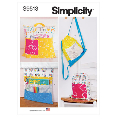 Simplicity 9513 Backpacks, Reading Pillow, Bed Organizer pattern from Jaycotts Sewing Supplies