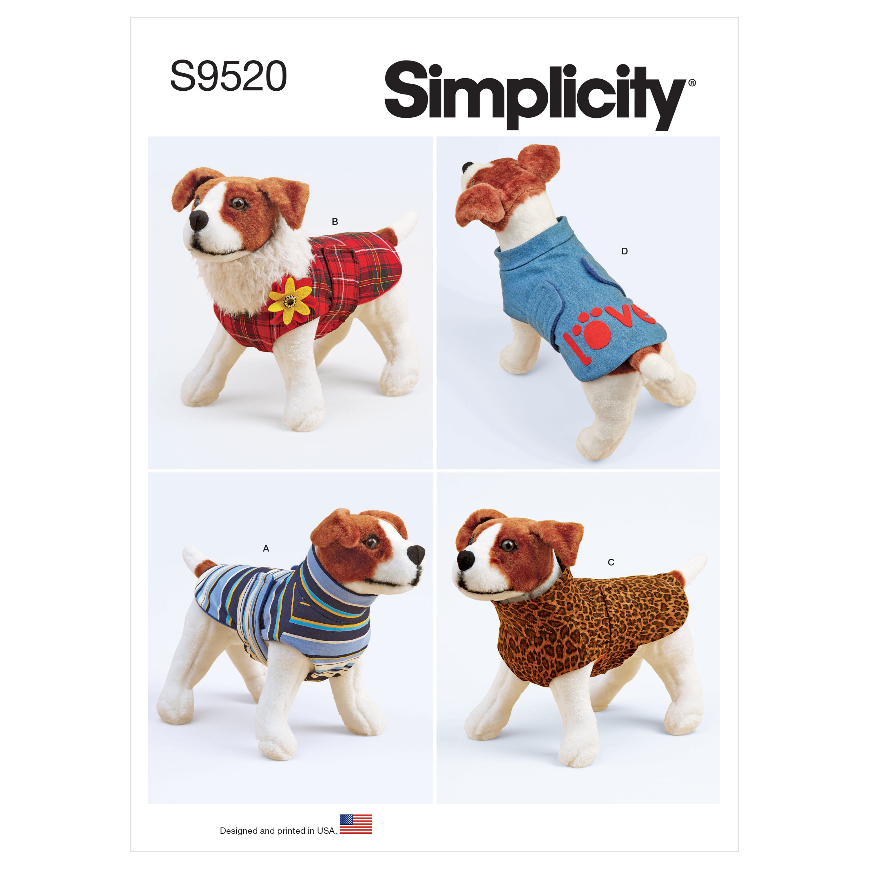 Simplicity 9520 Dog Coats pattern from Jaycotts Sewing Supplies
