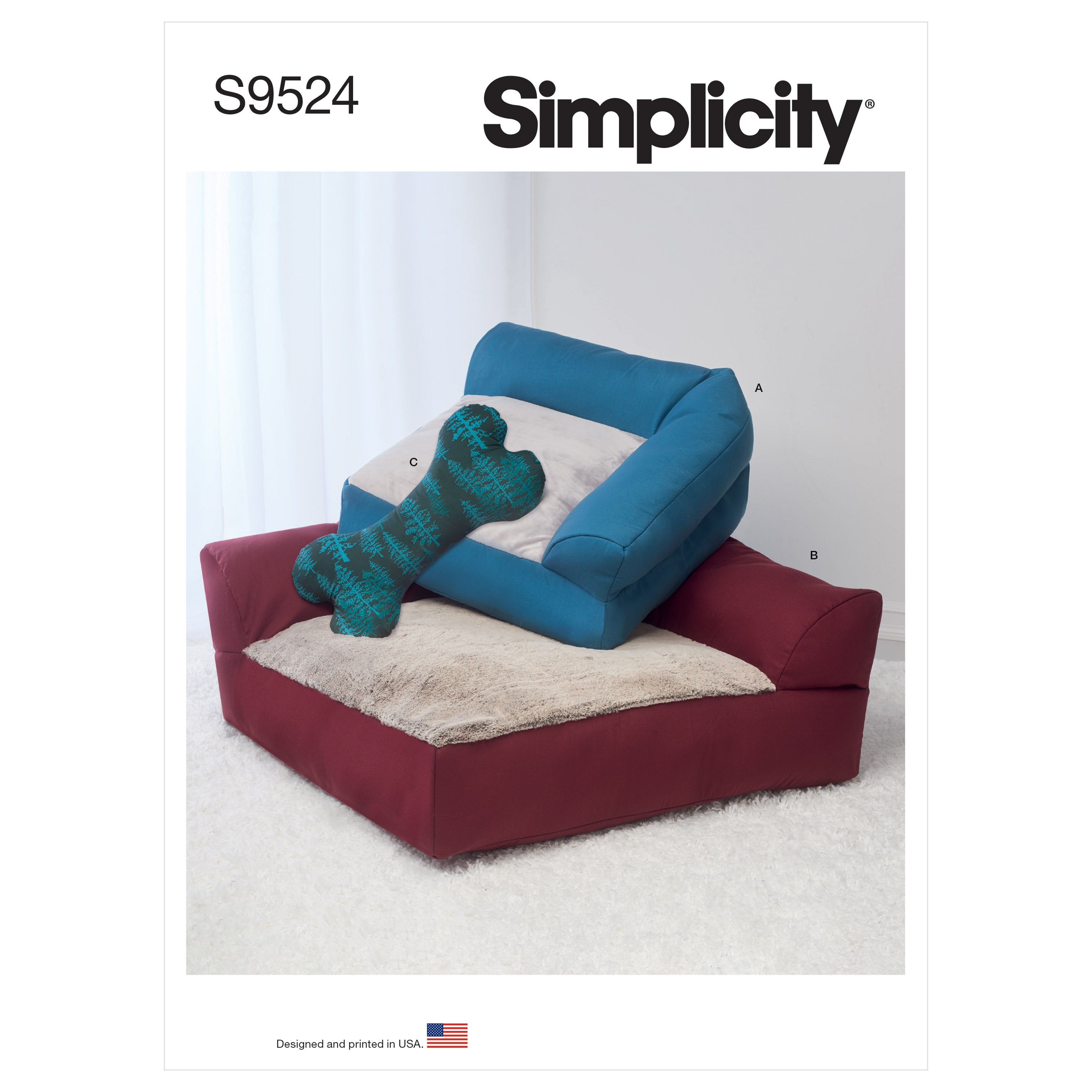 Simplicity 9524 Dog Beds and Stuffed Pillow Toy pattern from Jaycotts Sewing Supplies