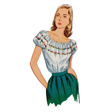 Simplicity 9538 Vintage Forties Blouses pattern from Jaycotts Sewing Supplies