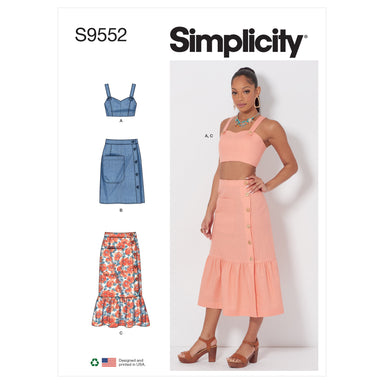 Simplicity 9552 Crop Top and Skirts pattern from Jaycotts Sewing Supplies