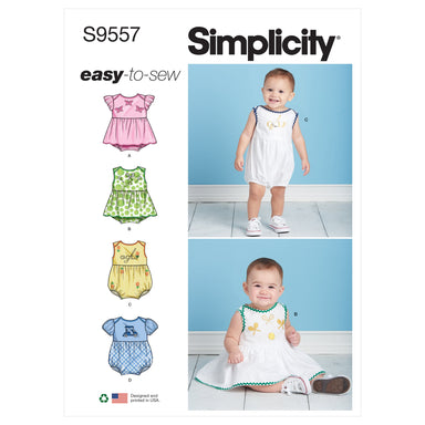Simplicity 9557 Babies' Romper pattern from Jaycotts Sewing Supplies