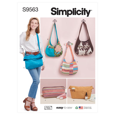 Simplicity 9563 Slouch Bags, Purse, and Cosmetics Case pattern from Jaycotts Sewing Supplies
