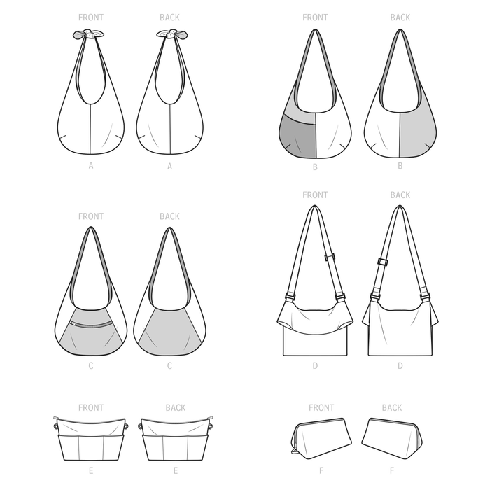 Simplicity 9563 Slouch Bags, Purse, and Cosmetics Case pattern from Jaycotts Sewing Supplies