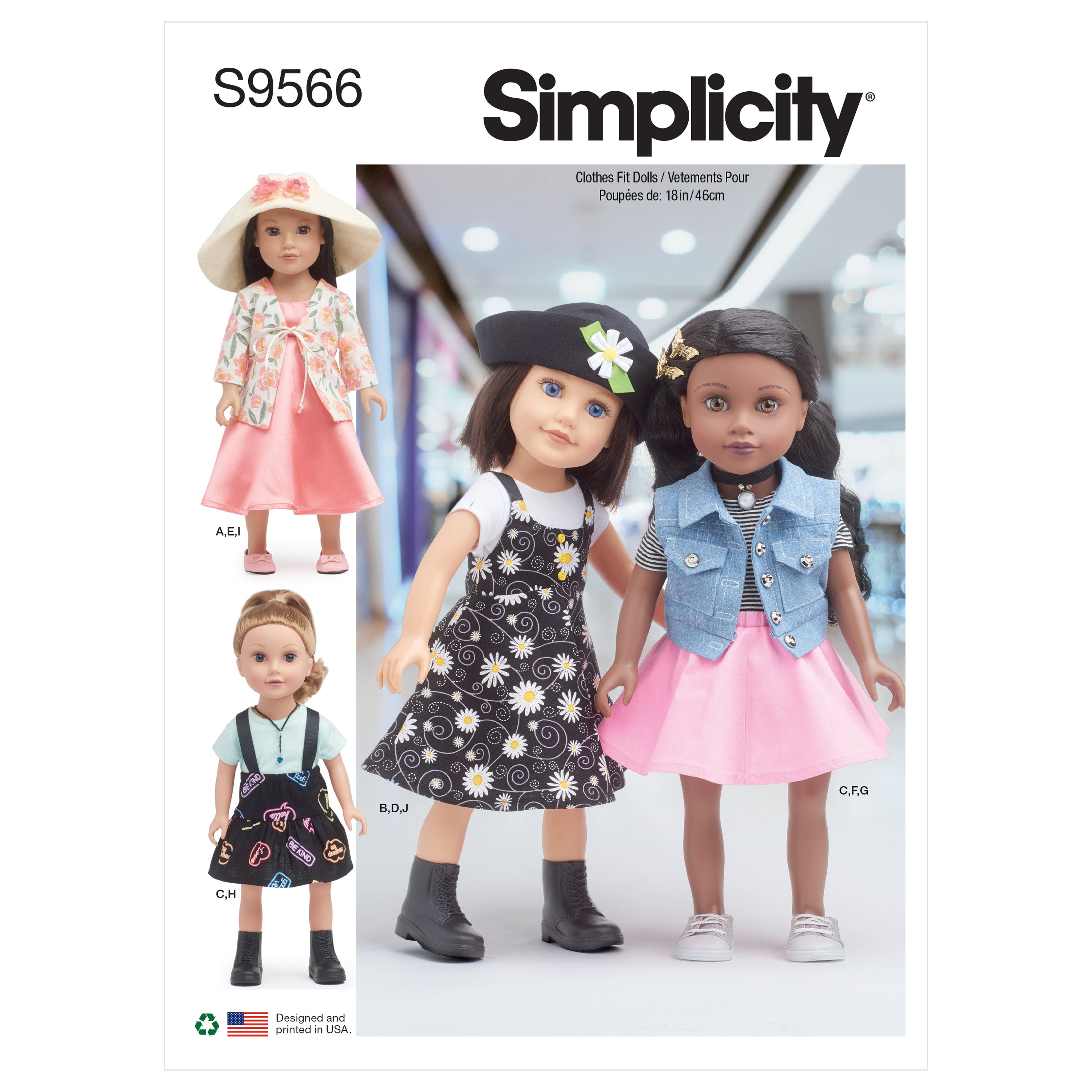 Simplicity 9566 18 inch Doll Clothes pattern from Jaycotts Sewing Supplies