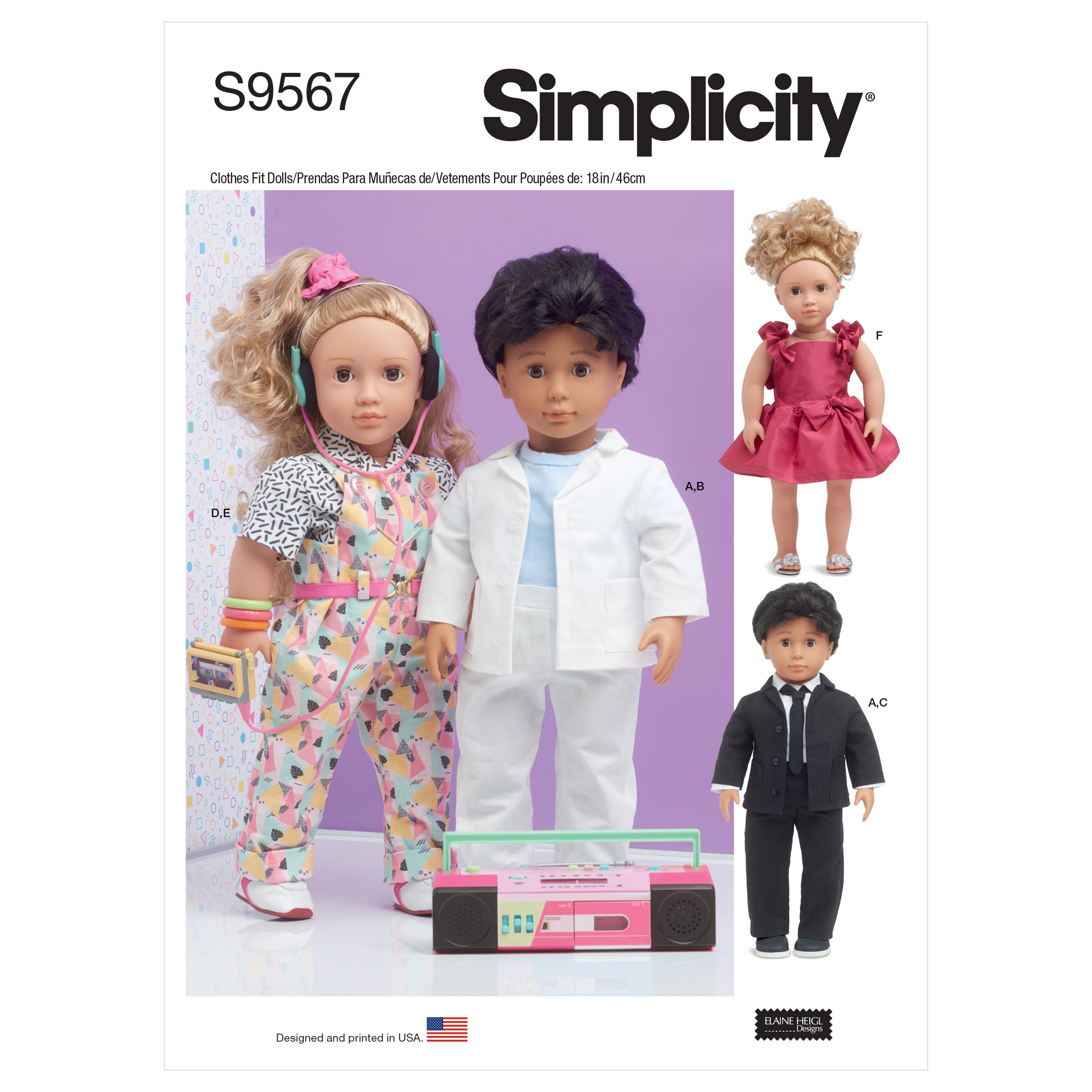 Simplicity 9567 18 inch Doll Clothes pattern from Jaycotts Sewing Supplies