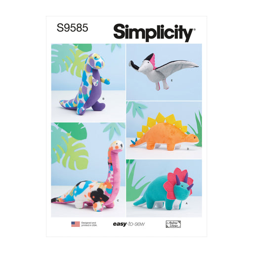 Simplicity Sewing Pattern 9585 Plush Dinosaurs by Andrea Schewe from Jaycotts Sewing Supplies