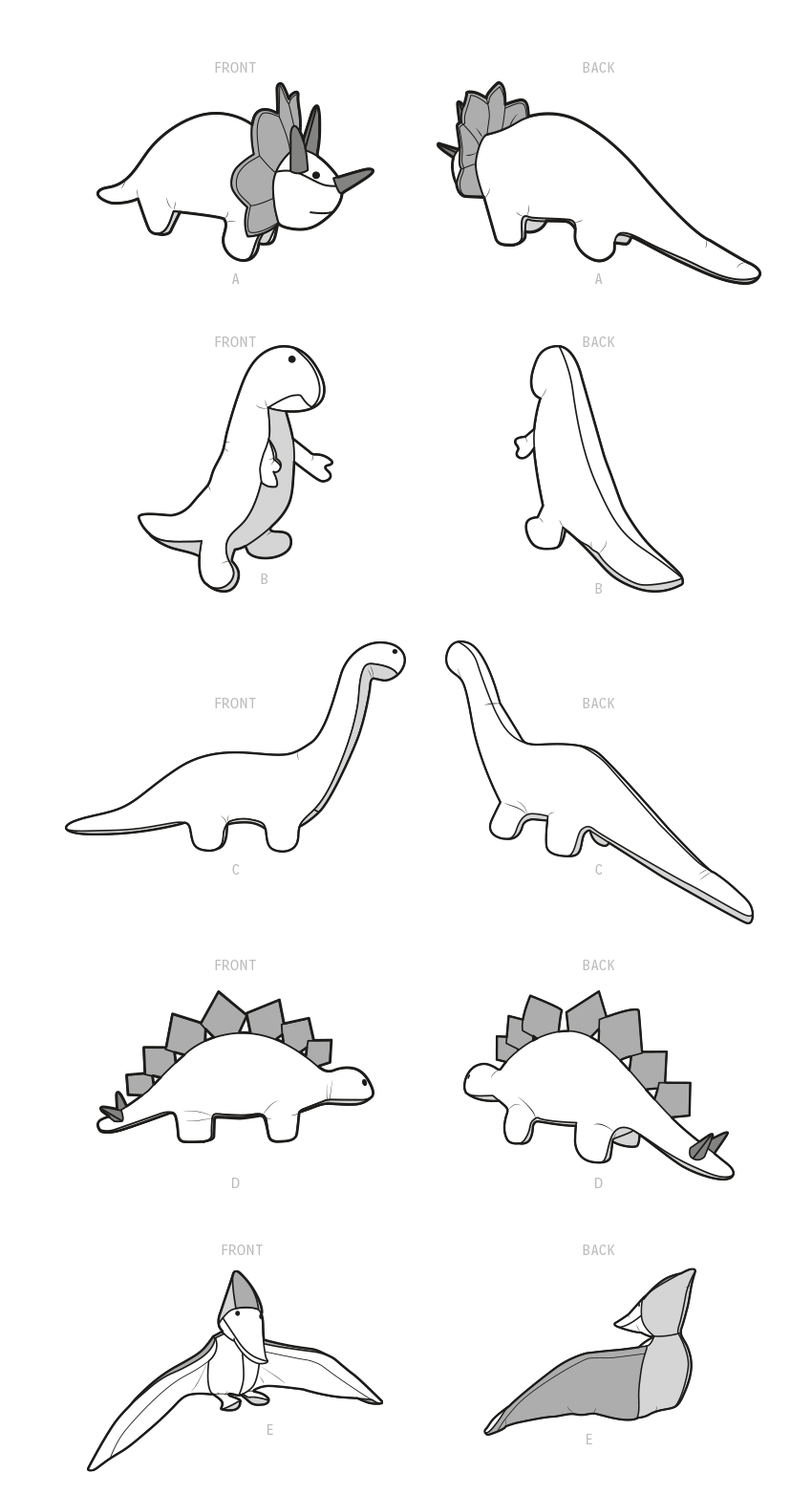 Simplicity Sewing Pattern 9585 Plush Dinosaurs by Andrea Schewe from Jaycotts Sewing Supplies