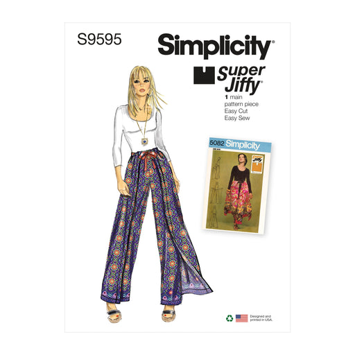 Simplicity Sewing Pattern 9595 Misses' Super Jiffy Wrap and Tie Pantskirt from Jaycotts Sewing Supplies