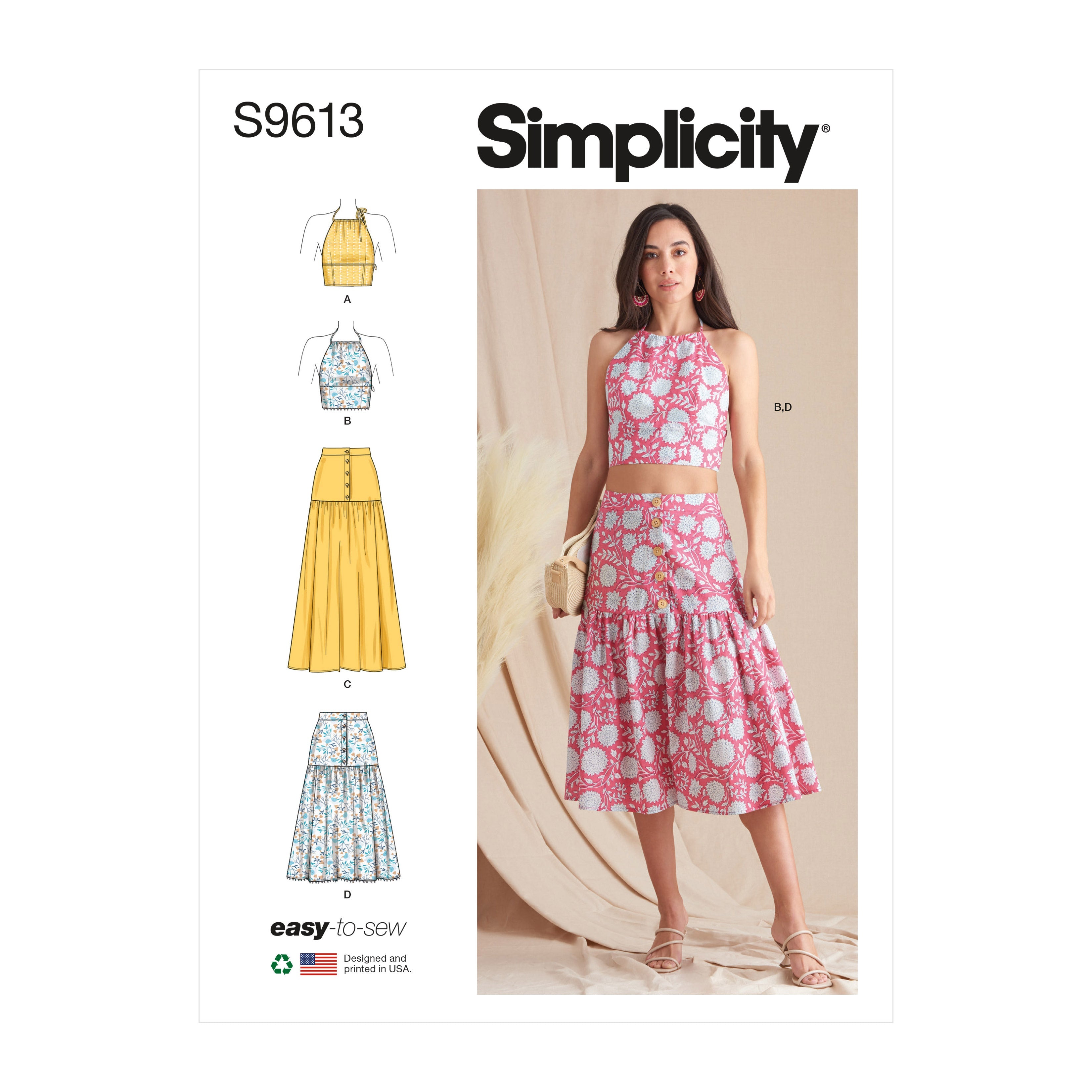 Simplicity Sewing Pattern 9613 Misses' Top and Skirts from Jaycotts Sewing Supplies
