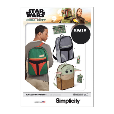 Simplicity sewing pattern 9619 Disney Star Wars Backpacks and Accessories from Jaycotts Sewing Supplies