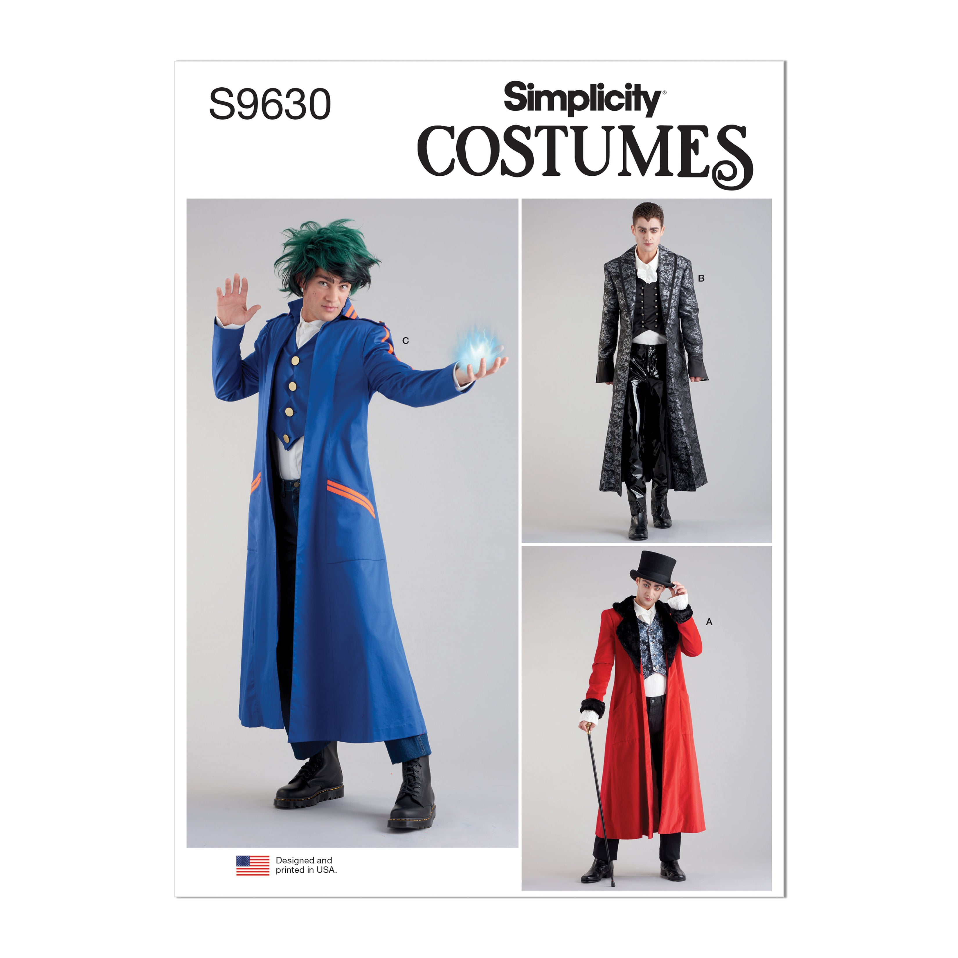 Simplicity sewing pattern 9630 Men's Costume Coats from Jaycotts Sewing Supplies