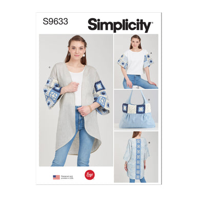 Simplicity sewing pattern 9633 Misses' Crochet and Sew Top, Jacket and Bag from Jaycotts Sewing Supplies