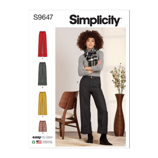 Simplicity sewing pattern 9647 Misses' Trousers and Shorts from Jaycotts Sewing Supplies