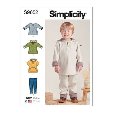 Simplicity 9652 Toddlers' Tops and trousers pattern from Jaycotts Sewing Supplies