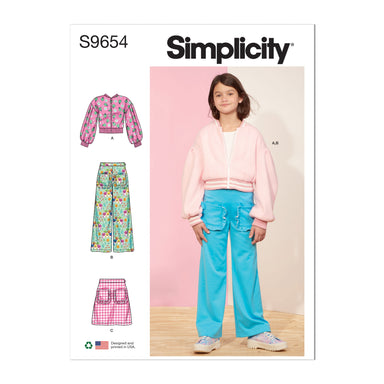 Simplicity sewing pattern 9654 Girls' Jacket, Trousers and Skirt from Jaycotts Sewing Supplies