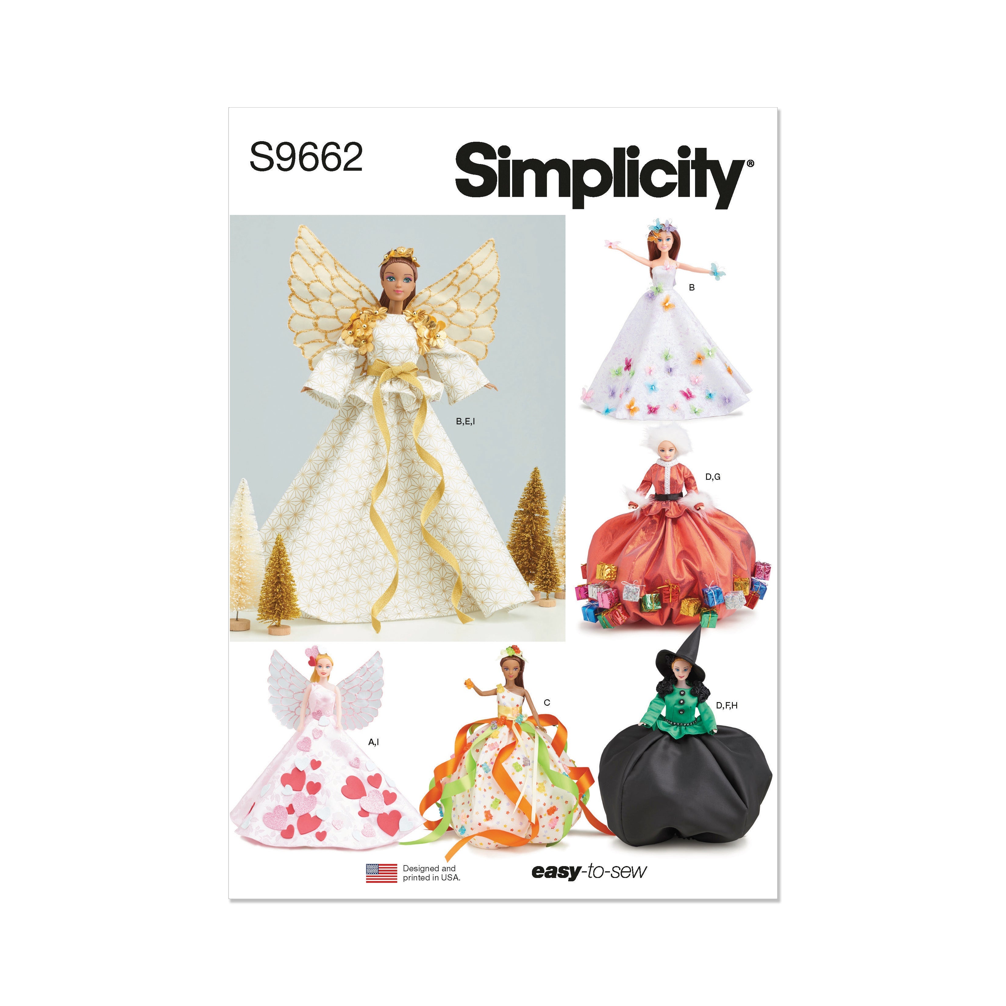 Simplicity pattern 9662 Holiday Fashion Doll Clothes from Jaycotts Sewing Supplies