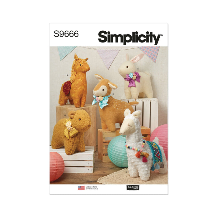 Simplicity pattern 9666 Plush Animals by Elaine Heigl from Jaycotts Sewing Supplies