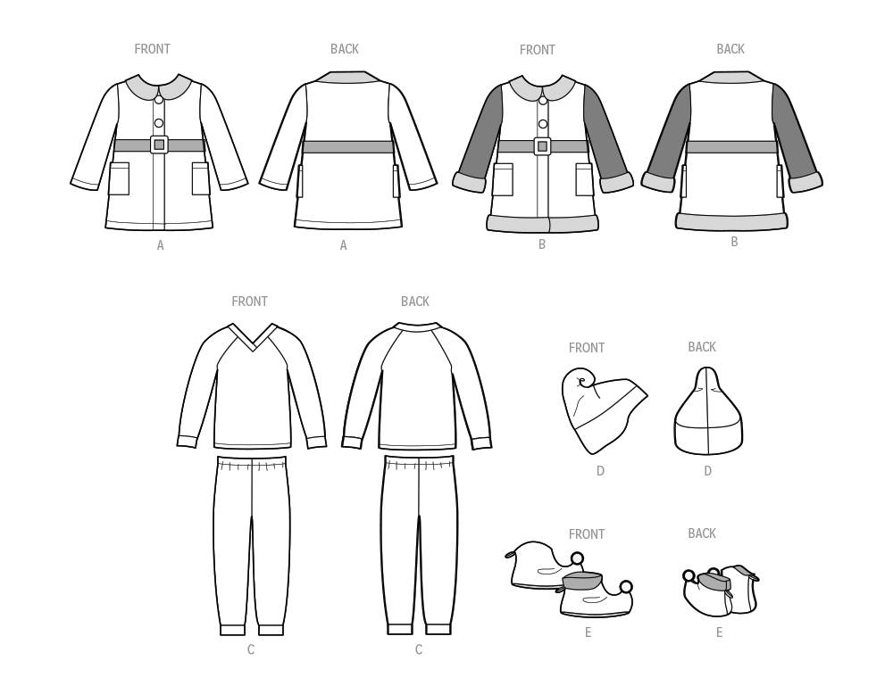 Simplicity pattern 9672 Children's Robes, Pyjamas and Slippers from Jaycotts Sewing Supplies