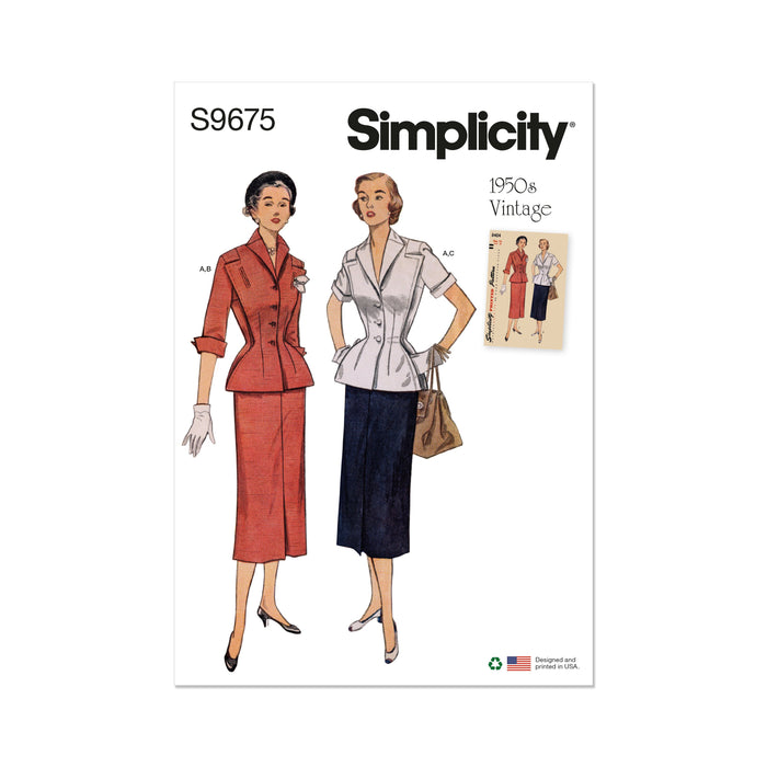 Simplicity pattern 9675 Misses' Vintage Skirt and Jacket from Jaycotts Sewing Supplies