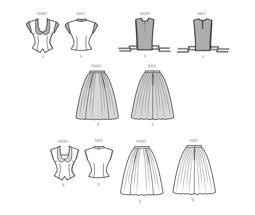 Simplicity pattern 9676 Misses' Vintage Two-Piece Dresses from Jaycotts Sewing Supplies