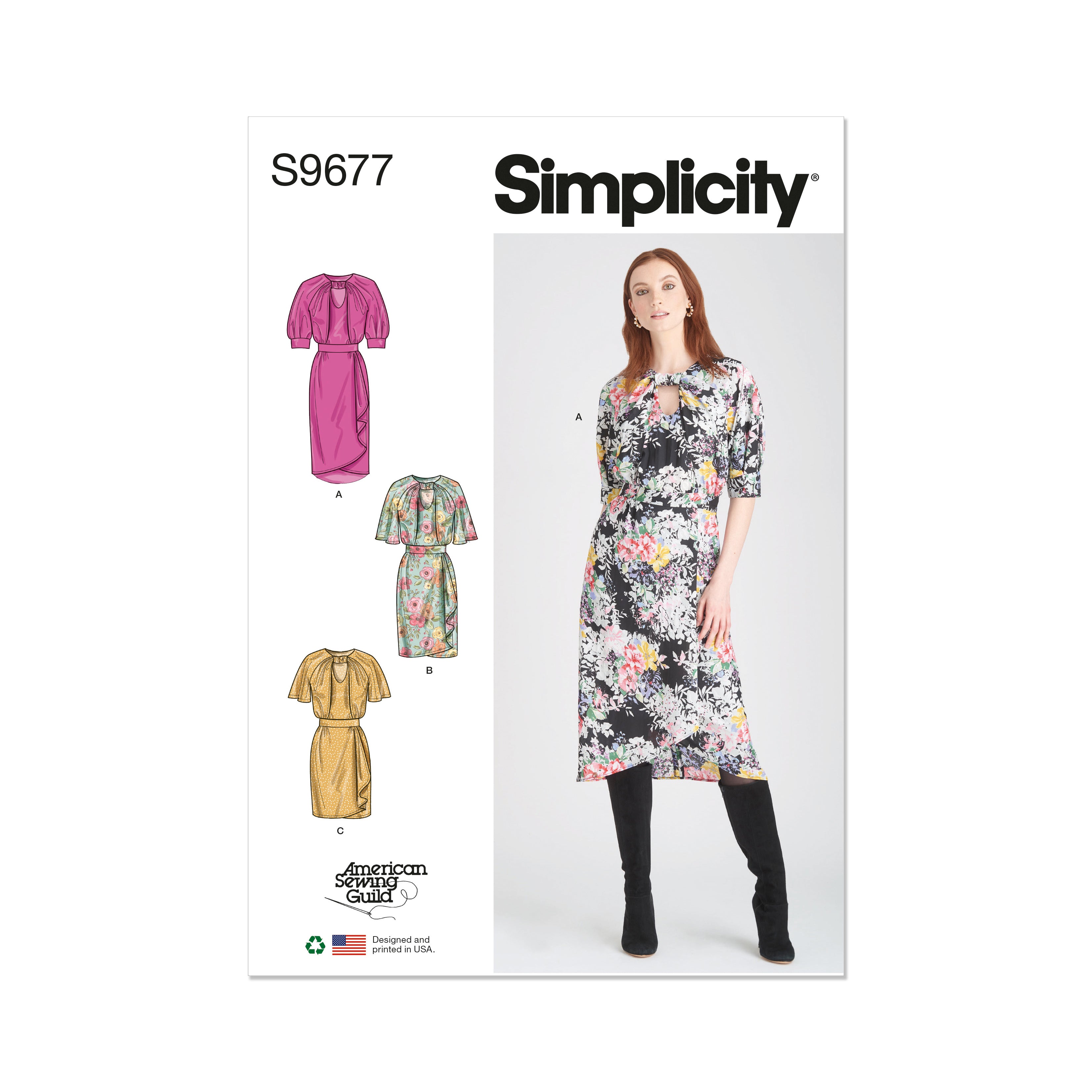 Simplicity pattern 9677 Misses' Dresses with Sleeve and Length Variations from Jaycotts Sewing Supplies