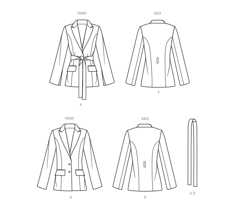 Simplicity pattern 9688 Misses' and Women's Jacket with Tie Belt from Jaycotts Sewing Supplies