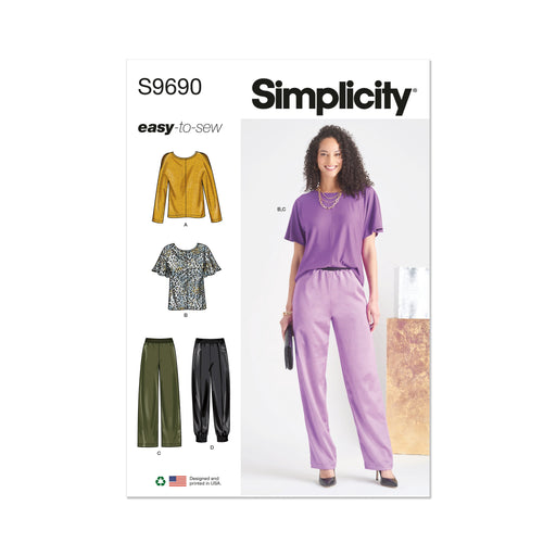 Simplicity pattern 9690 Misses' Tops and Pull-On Pants from Jaycotts Sewing Supplies