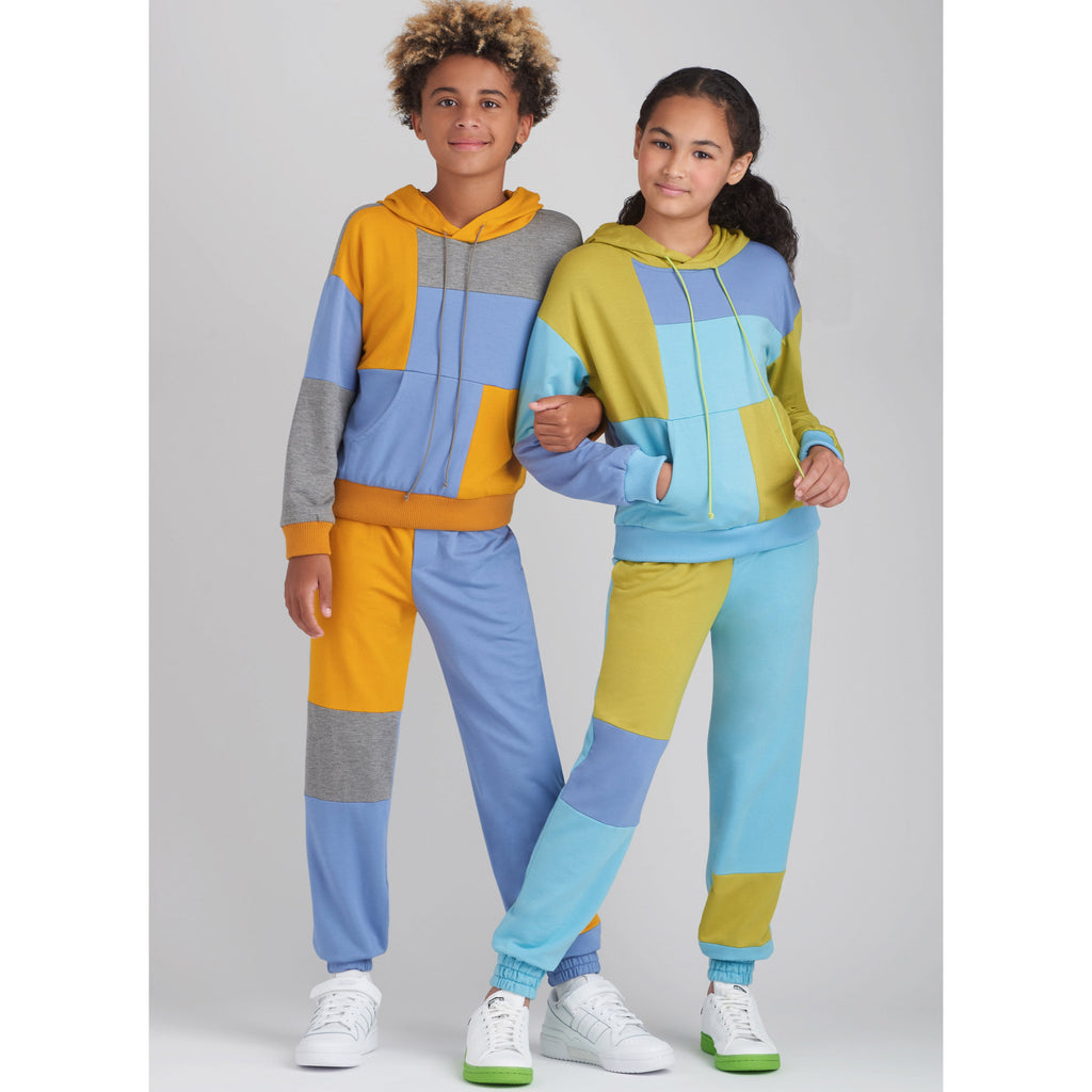 Simplicity S9695 Girls' and Boys' Hoodie and Jogger Set sewing