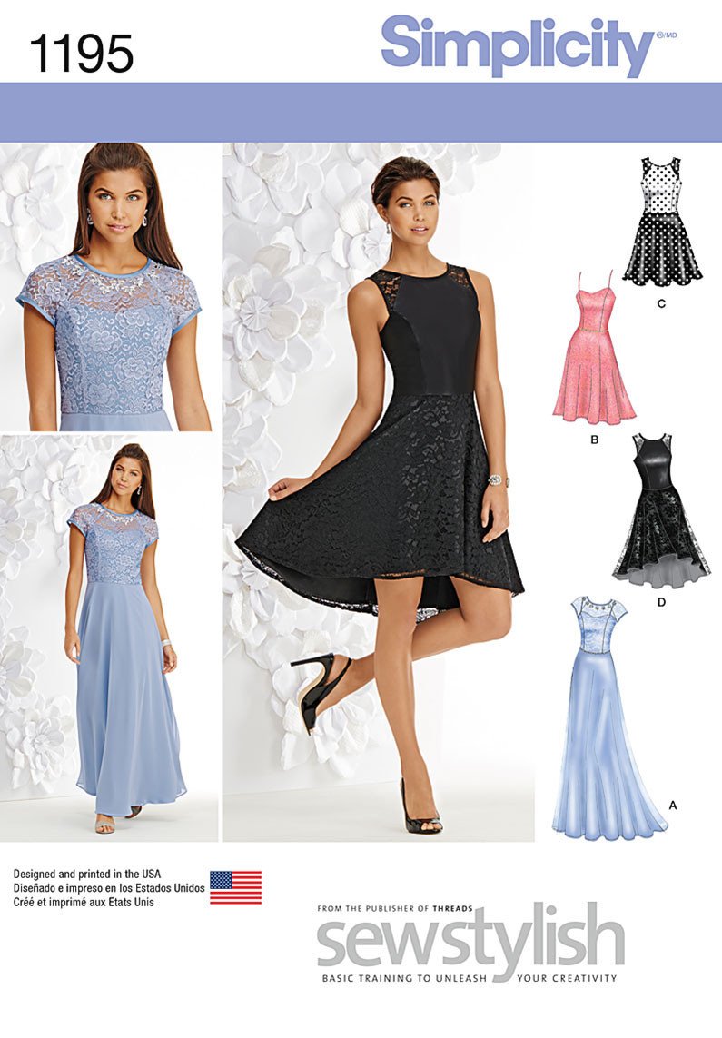 Simplicity Pattern: S1195 Misses Evening Dress —  - Sewing  Supplies
