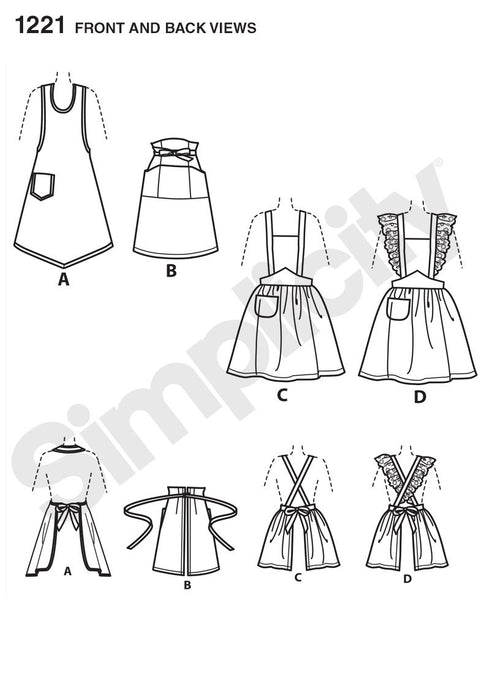 Simplicity Pattern 1221 Vintage 40's Aprons from Jaycotts Sewing Supplies