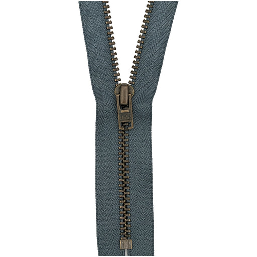 Trouser Zip: Antique Brass | Mid Grey 578 from Jaycotts Sewing Supplies