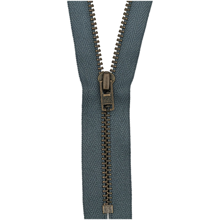Trouser Zip: Antique Brass | Mid Grey 578 from Jaycotts Sewing Supplies