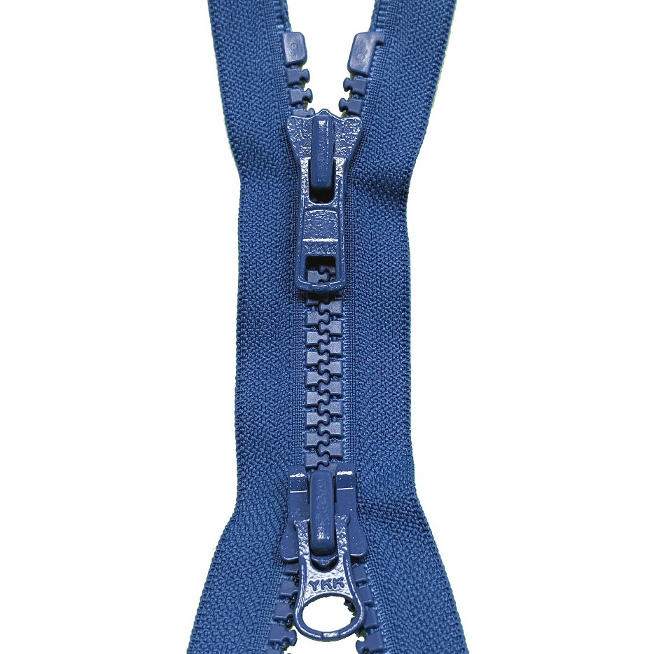 YKK Open End Zip: Two-Way Plastic - Colours: Blues & Greems YKK Open End Zip: Two-Way Plastic - Colours: Blues & Greems