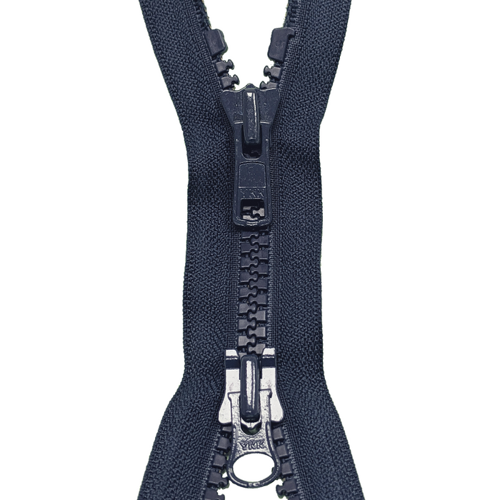 48 In Zip Ties ZIP NAVY BLUE 34"/86CM, CHUNKY TEETH, PLASTIC OPEN END, NUMB Two Way Zipper - Foto 1