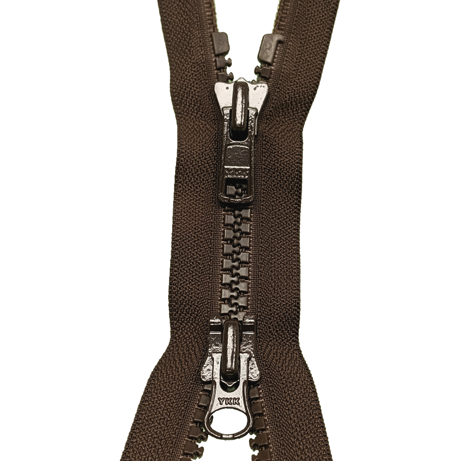 YKK Brown Two way Open End Zip, Heavy plastic — jaycotts.co.uk - Sewing ...