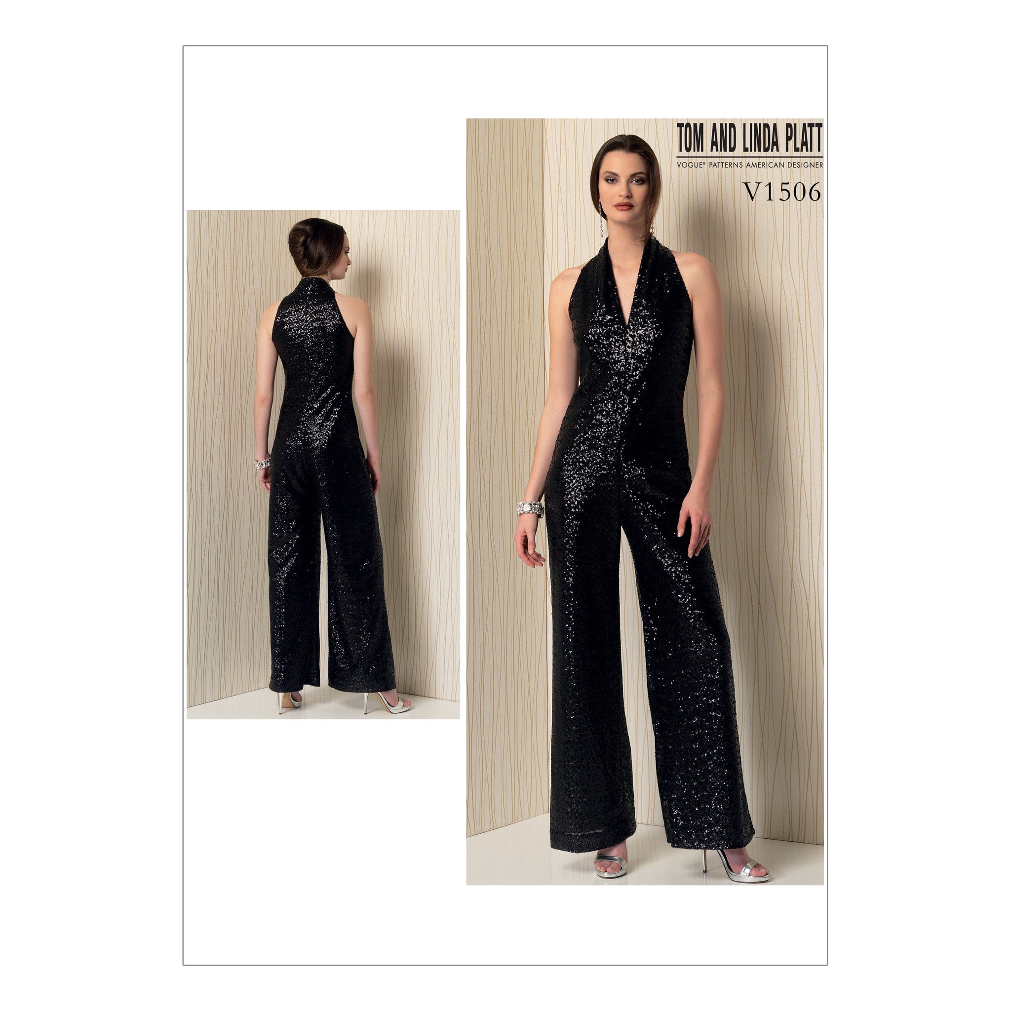 Vogue pattern V1506 Sleeveless wide leg jumpsuit from Jaycotts Sewing Supplies