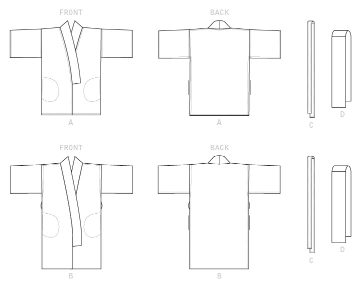 Vogue Pattern 1610 Kimonos in two lengths jaycotts