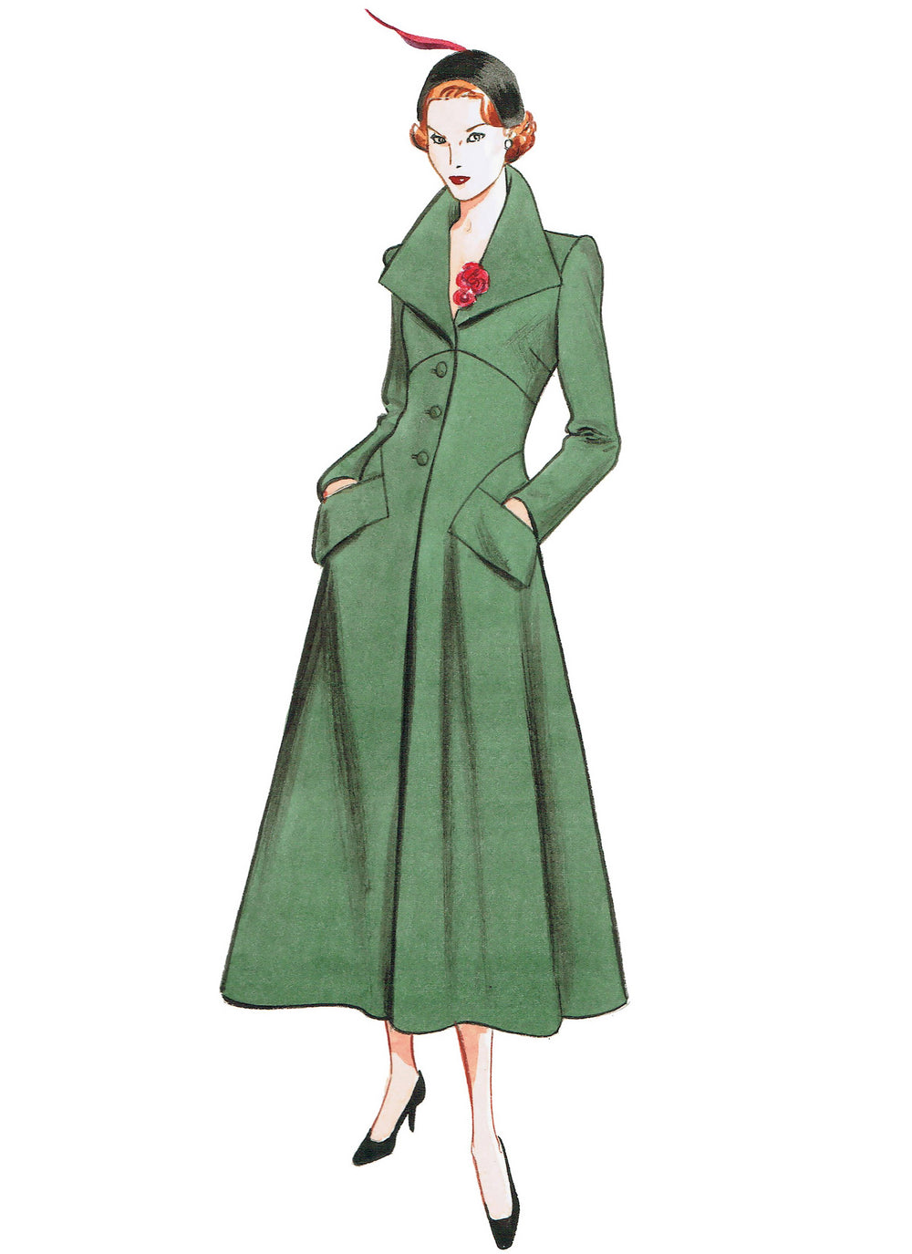 Vogue Sewing Pattern 1669 1940's coat | Vintage Vogue from Jaycotts Sewing Supplies