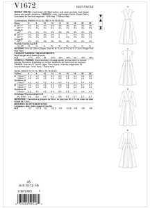 Shop Vogue sewing pattern 1672 | Misses' Dress — jaycotts.co.uk ...