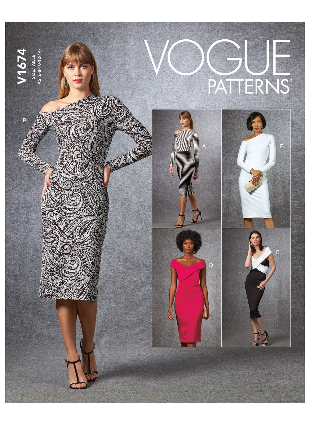 Vogue sewing pattern 1674 | Misses' Dress from Jaycotts Sewing Supplies
