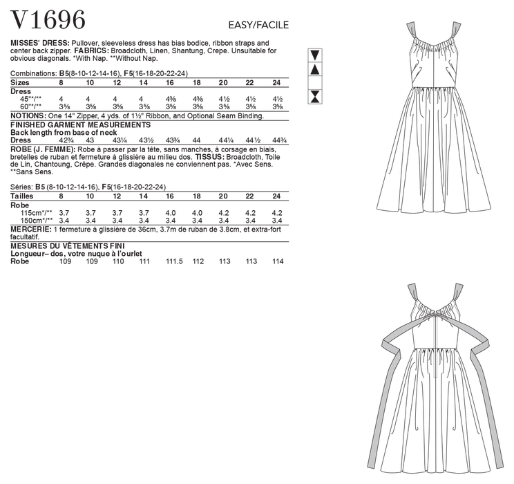 Vogue 1696 Dress sewing pattern from Jaycotts Sewing Supplies