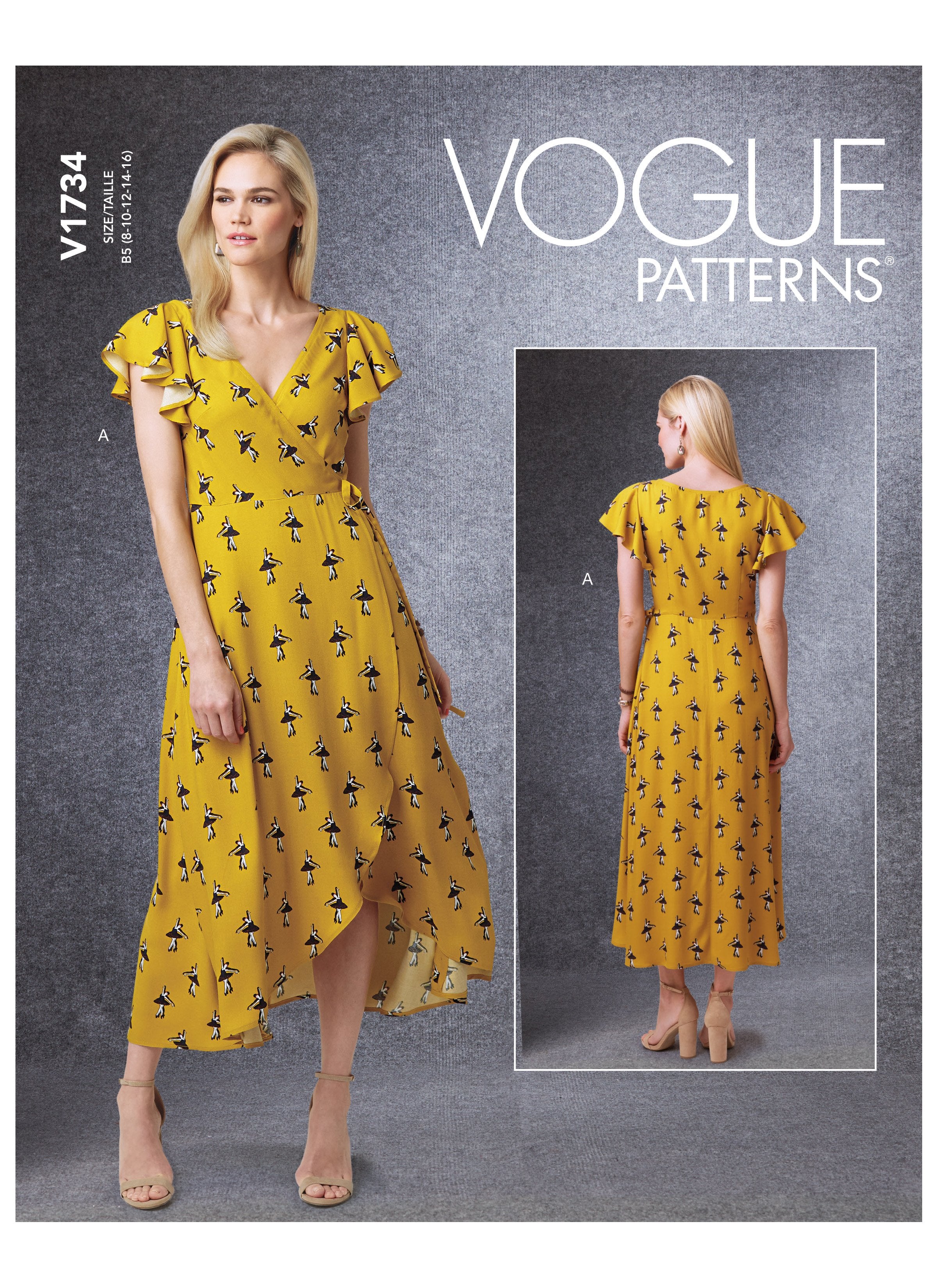 Vogue sewing pattern 1734 Wrap Dresses with Ties from Jaycotts Sewing Supplies
