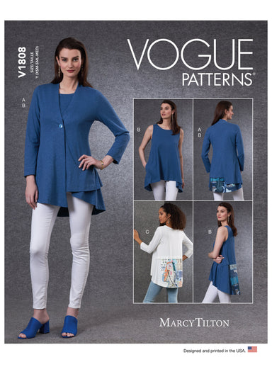 Vogue Sewing pattern 1808 Misses' Cardigan and Tunics from Jaycotts Sewing Supplies
