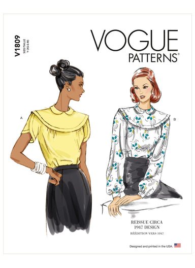 Vogue Sewing pattern 1809 Misses' Tops from Jaycotts Sewing Supplies
