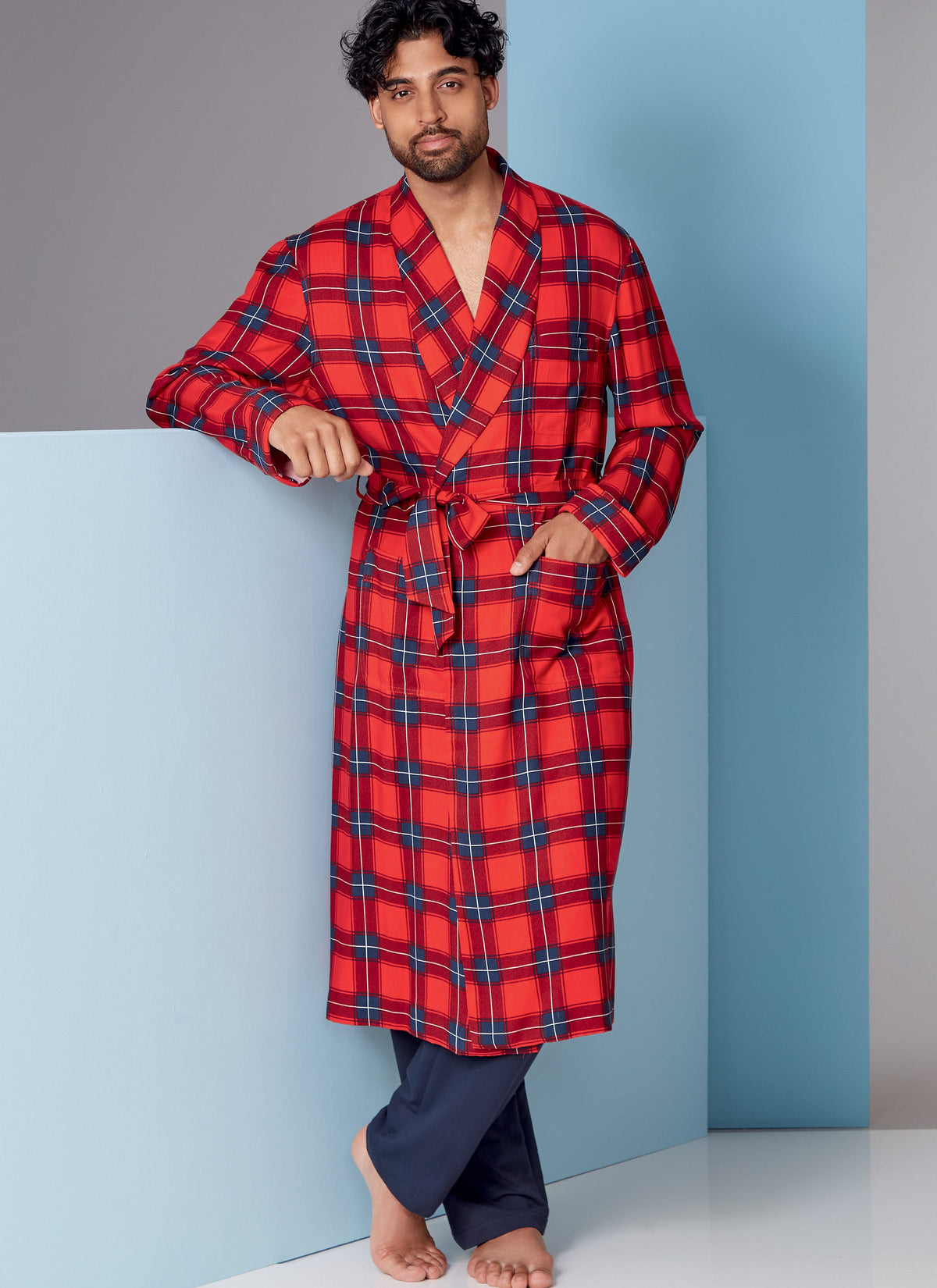 Bohemian Boho Pattern Print Men Long Robe